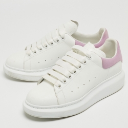 Pre Owned Alexander McQueen White/Purples Suede and Leather Oversized Sneakers Size 39