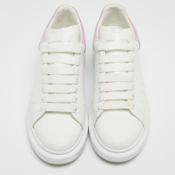 Pre Owned Alexander McQueen White/Purples Suede and Leather Oversized Sneakers Size 39