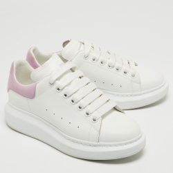 Pre Owned Alexander McQueen White/Purples Suede and Leather Oversized Sneakers Size 39