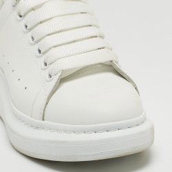 Pre Owned Alexander McQueen White/Purples Suede and Leather Oversized Sneakers Size 39