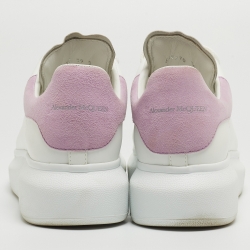 Pre Owned Alexander McQueen White/Purples Suede and Leather Oversized Sneakers Size 39