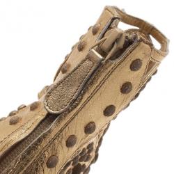 Pre Owned صندل أليكساندر ماكوين دوائر ذهبية كعب عال مقدمة مرتفعة مقاس 40