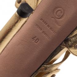 Pre Owned صندل أليكساندر ماكوين دوائر ذهبية كعب عال مقدمة مرتفعة مقاس 40