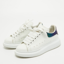 Pre Owned Alexander McQueen White Leather Oversized Sneakers Size 35