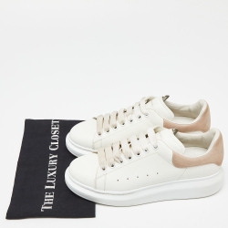 مملوكة مسبقًا Alexander McQueen White/Pink Suede and  Leather Larry Sneakers Size 40