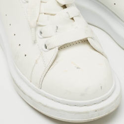 Alexander McQueen White Leather Oversized  Sneakers Size 38