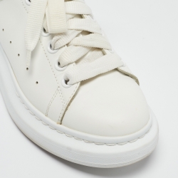 Pre Owned Alexander McQueen White Leather Oversized Sneakers Size 38.5