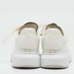 Pre Owned Alexander McQueen White Leather Oversized Sneakers Size 38.5
