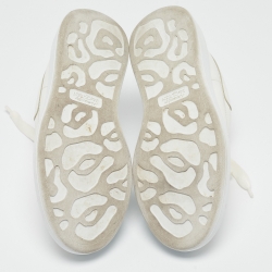 Pre Owned Alexander McQueen White Leather Oversized Sneakers Size 38.5