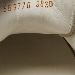 Pre Owned Alexander McQueen White Leather Oversized Sneakers Size 38.5