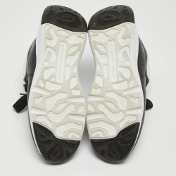 Pre Owned Alexander McQueen White/Black Leather Larry Sneakers Size 35.5
