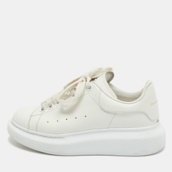 Alexander McQueen Off White Leather Larry Sneakers Size 37.5