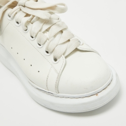 Alexander McQueen Off White Leather Larry Sneakers Size 37.5