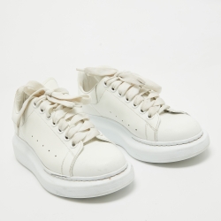 Alexander McQueen Off White Leather Larry Sneakers Size 37.5