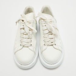 Alexander McQueen Off White Leather Larry Sneakers Size 37.5