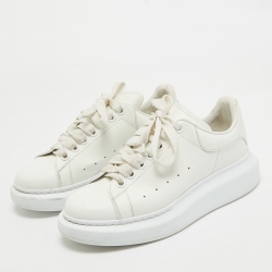Alexander McQueen Off White Leather Larry Sneakers Size 37.5