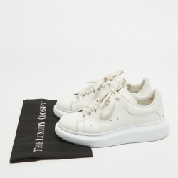Alexander McQueen Off White Leather Larry Sneakers Size 37.5