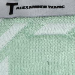 T by Alexander Wang Peppermint Green Jumbo Houndstooth Pattern Crop Top S 