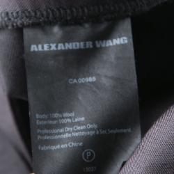 Alexander Wang Black Wool Zip Detail Tapered Cigarette Pants S