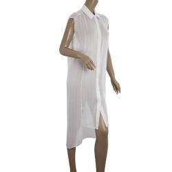 Pre Owned Alexander Wang Sleeveless Sheer Shirt Dress S
