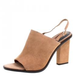 Pre Owned Alexander Wang Beige Suede Cole Slingback Sandals Size 40