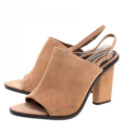 Pre Owned Alexander Wang Beige Suede Cole Slingback Sandals Size 40