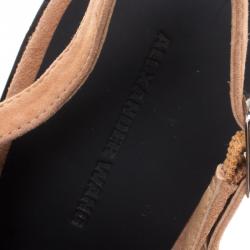 Pre Owned Alexander Wang Beige Suede Cole Slingback Sandals Size 40