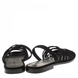 مملوكة مسبقًا صندل فلات أليكساندر وانغ تسا سويدي سيور أسود مقاس 38.5