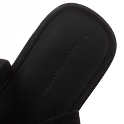 مملوكة مسبقًا صندل فلات أليكساندر وانغ تسا سويدي سيور أسود مقاس 38.5