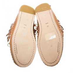 Alexander Wang Light Brown Leather Montana Moccasin Fringe Boots Size 37