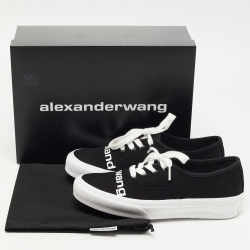 Alexander Wang Black Canvas Dropout Lace Up Sneakers Size 40