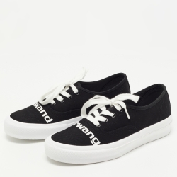 Alexander Wang Black Canvas Dropout Lace Up Sneakers Size 40
