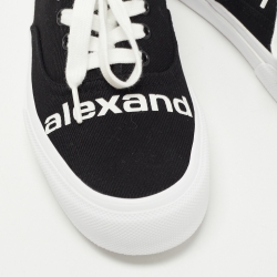 Alexander Wang Black Canvas Dropout Lace Up Sneakers Size 40