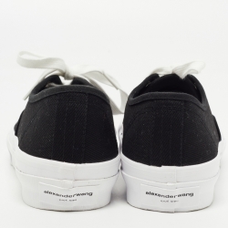Alexander Wang Black Canvas Dropout Lace Up Sneakers Size 40