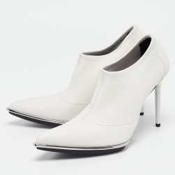 Alexander Wang White Leather Cara Booties Size 39.5
