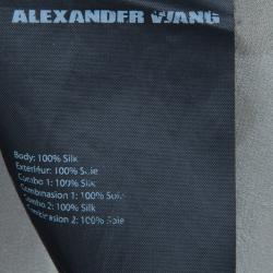 Alexander Wang Khaki Black Silk Top M