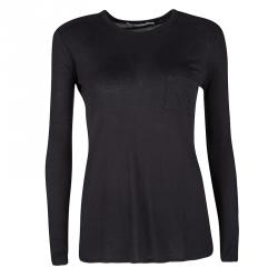 T by Alexander Wang Black Jersey Long Sleeve T-Shirt XS