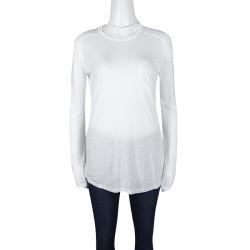 T by Alexander Wang White Jersey Long Sleeve T-Shirt XS