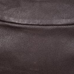 Pre Owned T by Alexander Wang Dark Brown Lambskin Leather Mini Skirt S