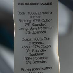 Pre Owned T by Alexander Wang Dark Brown Lambskin Leather Mini Skirt S