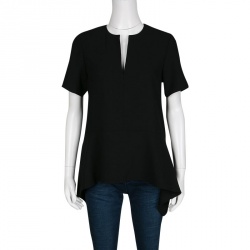 T by Alexander Wang Black Crepe Asymmetric Peplum Top M