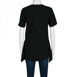 T by Alexander Wang Black Crepe Asymmetric Peplum Top M