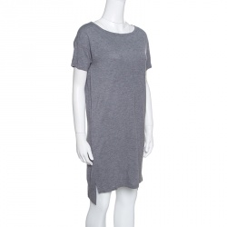 Pre Owned T by Alexander Wang Grey Cotton Short Sleeve T-Shirt Dress S