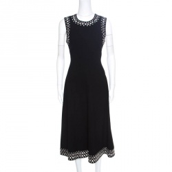 Pre Owned Alexander Wang Black Knit Eyelet Embellished Sleeveless Midi Dress M