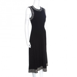 Pre Owned Alexander Wang Black Knit Eyelet Embellished Sleeveless Midi Dress M