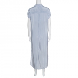 Pre Owned T by Alexander Wang Blue Striped Drop Shoulder Long Shirt Dress S