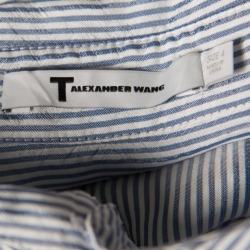 Pre Owned T by Alexander Wang Blue Striped Drop Shoulder Long Shirt Dress S