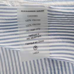 Pre Owned T by Alexander Wang Blue Striped Drop Shoulder Long Shirt Dress S