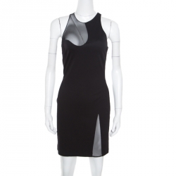 Alexander Wang Black Mesh Insert Bodycon Dress M