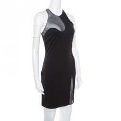 Alexander Wang Black Mesh Insert Bodycon Dress M